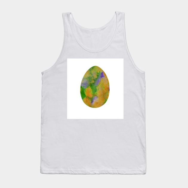 Easter egg - bright and colorful, isolated on white background. Watercolor textured painting. Design for background, cover and packaging, Easter and food illustration, greeting card. Tank Top by Olesya Pugach